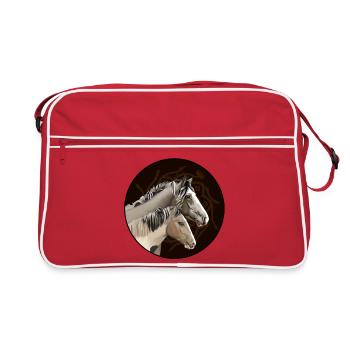 Jumeaux dans le Cercle Mandala - Sac Retro - rouge/blanc - Devant