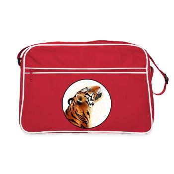 Tigre souriant - Sac Retro - rouge/blanc - Devant