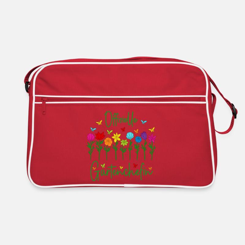 Garten Chefin Gartenarbeit Offizielle Gartenchefin - Retro Tasche - Rot/Weiß