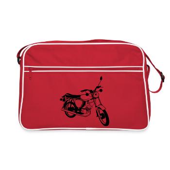 Simson S51 Moped Legend GDR East Illustration - Retro Bag - red/white - Front