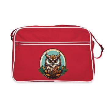 Hibou Oiseau de nuit - Sac Retro - rouge/blanc - Devant