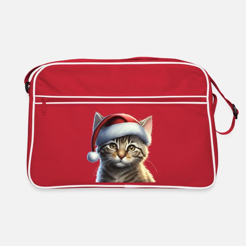 Chaton avec bonnet de Père Noël Sac Retro
