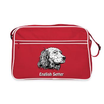 Portrait de setter anglais - Sac Retro - rouge/blanc - Devant