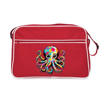 Pieuvre - Sac Retro - rouge/blanc - Devant