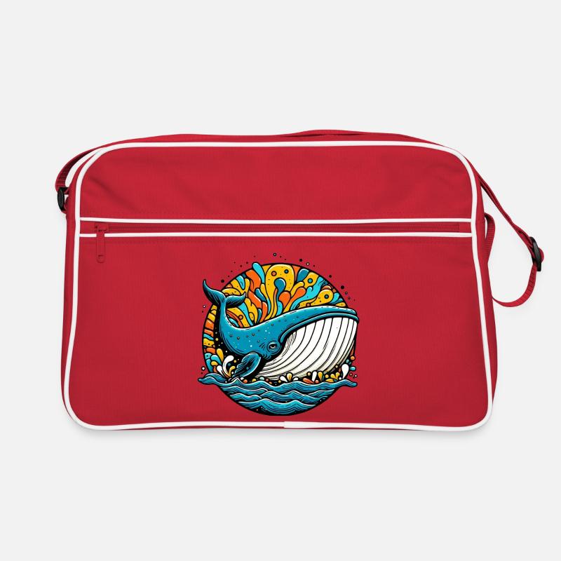 Baleine - Sac Retro - rouge/blanc