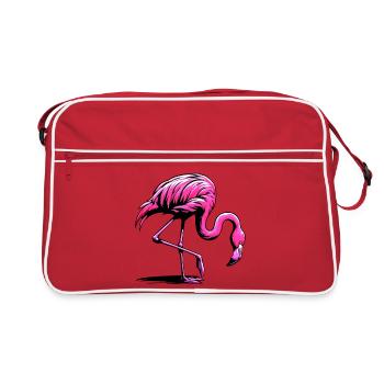 Flamingo - Retro Tasche - Rot/Weiß - Vorne