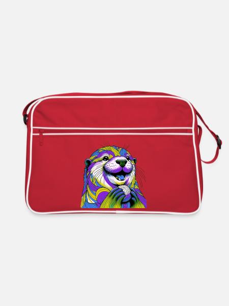 Otter - Retro Tasche - Rot/Weiß - Vorne