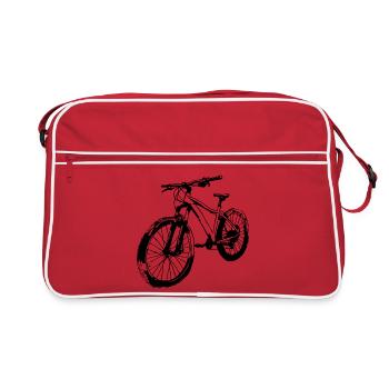Dessin cycliste - Sac Retro - rouge/blanc - Devant