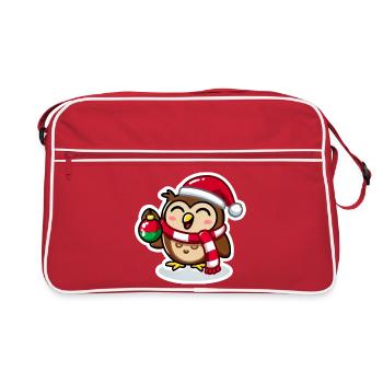 Wise Owl Christmas Cheer - Retro Tasche - Rot/Weiß - Vorne