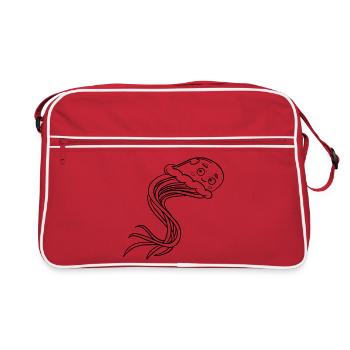 Jellyfish Kawaii coloring page hand-illustrated - Retro Bag - red/white - Front