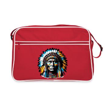 Amérindien Américain - Sac Retro - rouge/blanc - Devant