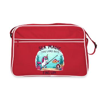 Sea Magic with Unicorn - Retro Bag - red/white - Front