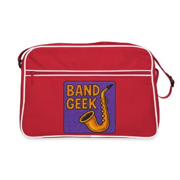 Illustration de saxophone Band Geek - Sac Retro - rouge/blanc - Devant
