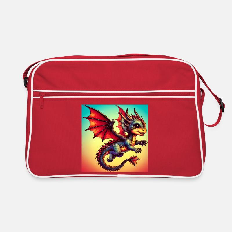 Drache - Retro Tasche - Rot/Weiß