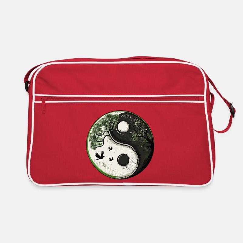 Yin and Yang Nature Version :) - Retro Tasche - Rot/Weiß