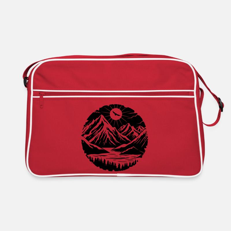 Mountain Landscape Silhouette Retro Bag