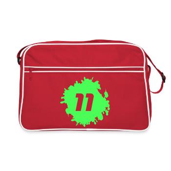 Neon Green Splash 11 - Retro Bag - red/white - Front