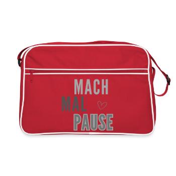 Mach Mal Pause Layout - Retro Tasche - Rot/Weiß - Vorne