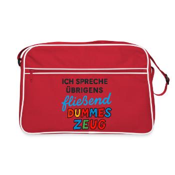 Stupid stuff – funny saying design - Retro Bag - red/white - Front