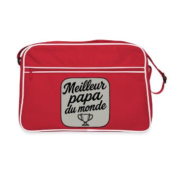 Meilleur Papa du Monde - Fête des Pères - Cadeau - Sac Retro - rouge/blanc - Devant