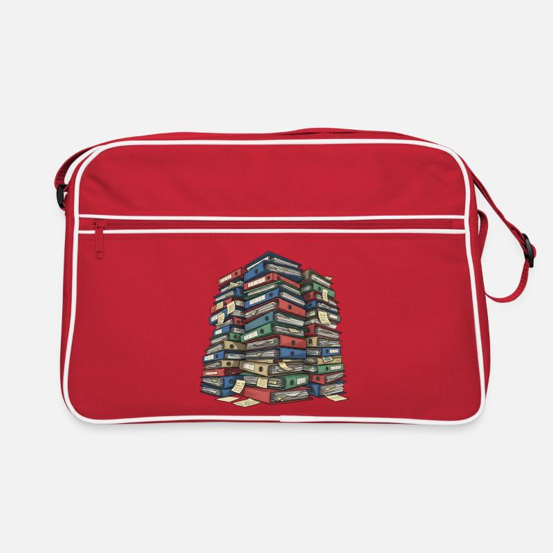 Folder Stack Office Chaos Retro Bag
