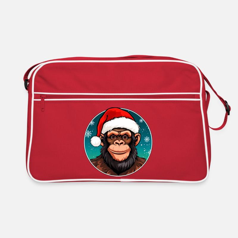 Weihnachten Schimpansen Retro Tasche