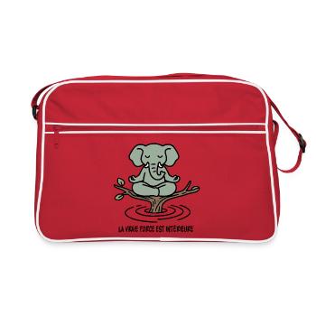 Elephant Zen sur Branche - Sac Retro - rouge/blanc - Devant
