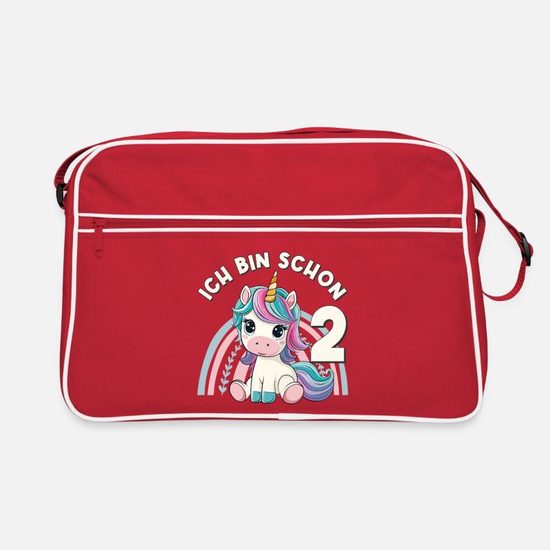 2e anniversaire Licorne Arc-en-ciel mignonne Sac Retro