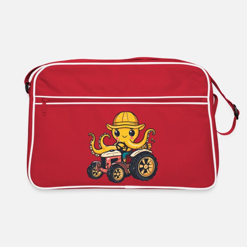 Octopus Tractor Farmer Retro Bag