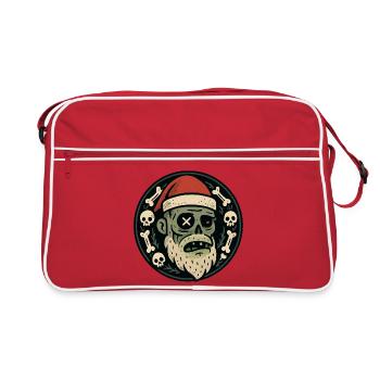 Zombie-Weihnachtsmann - Retro Tasche - Rot/Weiß - Vorne