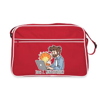 Every second customer project ends in CHAOS! - Retro Bag - red/white - Front