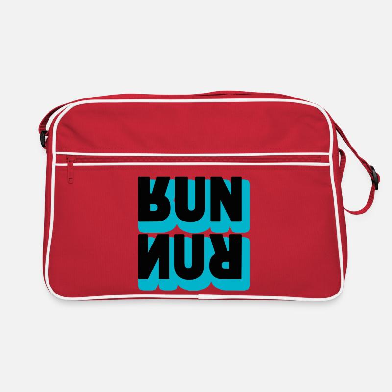 Running Run Typografie Retro Tasche