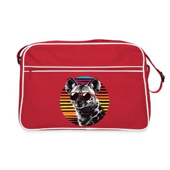 Chien aux lunettes de soleil en néon rétro - Sac Retro - rouge/blanc - Devant