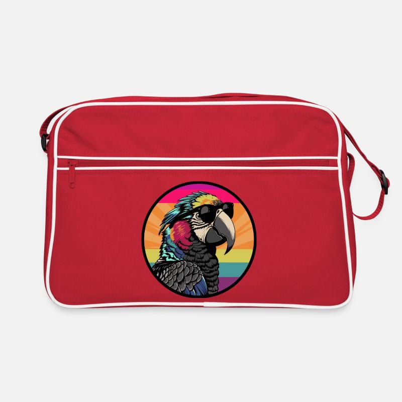 Perroquet avec des lunettes de soleil Sac Retro