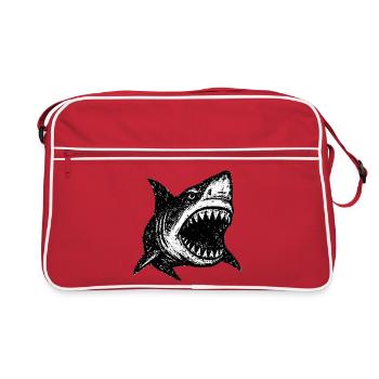 Style Grunge de Shark – Puissance Océanique Sombre - Sac Retro - rouge/blanc - Devant