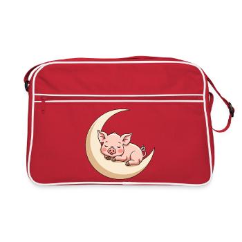 Moon Sleep Piggy - Retro Bag - red/white - Front