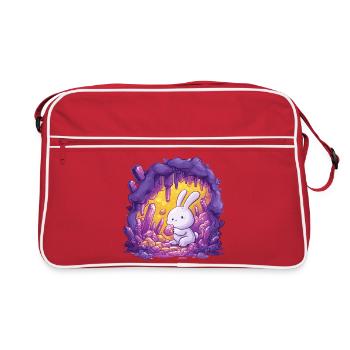 Le lapin dans la grotte de cristal - Sac Retro - rouge/blanc - Devant