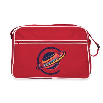 Planète colorée avec anneaux Motif de l’Espace - Sac Retro - rouge/blanc - Devant