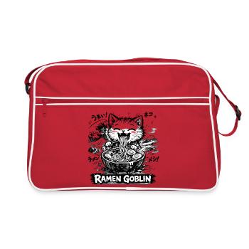 Cats Ramen Noodle Japanese Anime Manga Kawaii - Retro Bag - red/white - Front