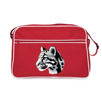 Clouded leopard - Retro Bag - red/white - Front