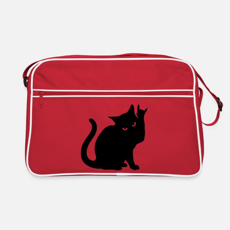 Black Cat – Devil Horns Silhouette Retro Bag