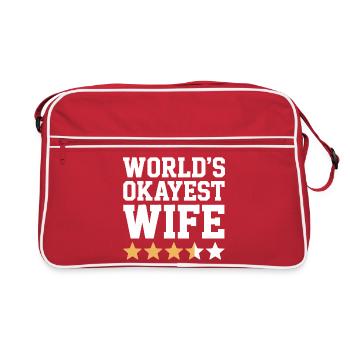 World's Okayest Wife - Retro Bag - red/white - Front