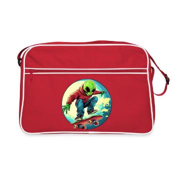 Skateur Alien / Skateur - Sac Retro - rouge/blanc - Devant