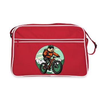 Biker Biber - Retro Tasche - Rot/Weiß - Vorne
