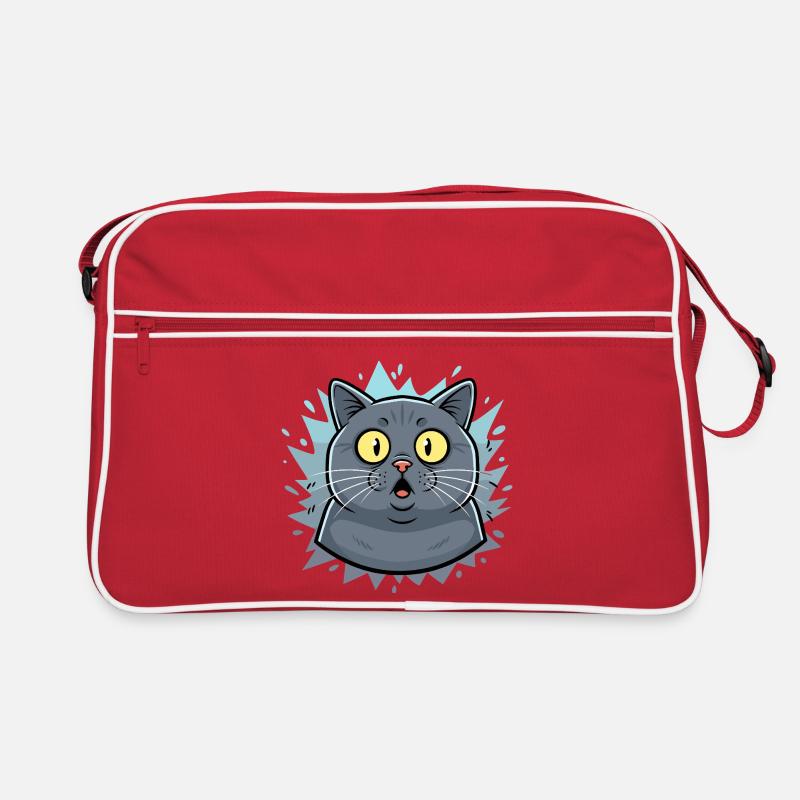 Portrait surpris de chat avec flashs Sac Retro