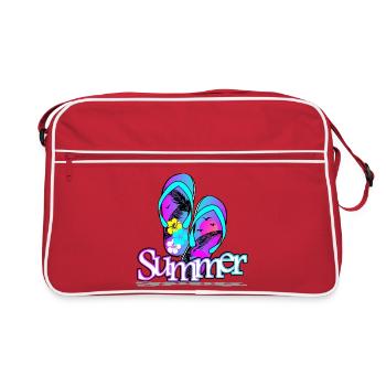 Sommer Flipflop - Retro Tasche - Rot/Weiß - Vorne