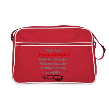 Finanzbeamter Büroalltag - Retro Tasche - Rot/Weiß - Vorne