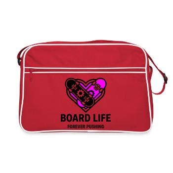 Vie de board, t-shirt de skateur stylé, sweat à capuche, sac - Sac Retro - rouge/blanc - Devant