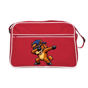 Dabbing Horse - Retro Bag - red/white - Front