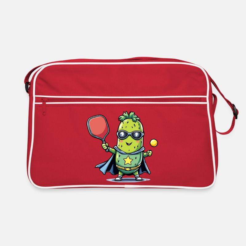 Pickleball Superheld Helden Gurke  Retro Tasche